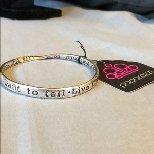 Motivational Silver Bangle Bracelet